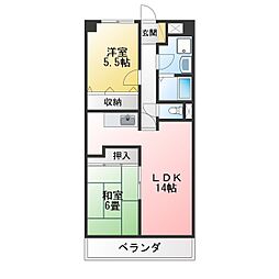 アネスト・七宝 2LDKの間取図画像