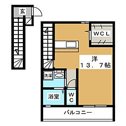 メゾンみやま ワンルームの間取図画像