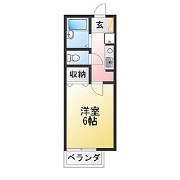 フォーレスト-ヨシダ 1Kの間取図画像