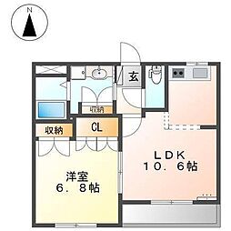 メゾン・ド・ティアラ 1LDKの間取図画像