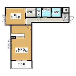 セピアコートN 1LDKの間取図画像