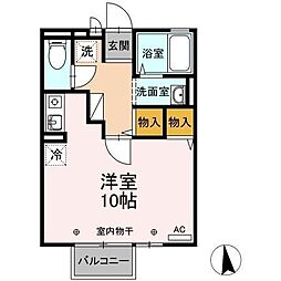 セジュール本町 ワンルームの間取図画像