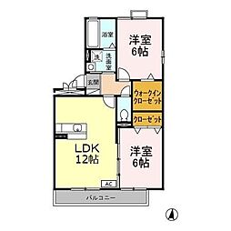サンドリーム 2LDKの間取図画像