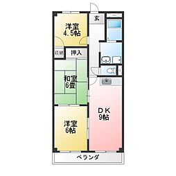 メゾンドアール 3DKの間取図画像