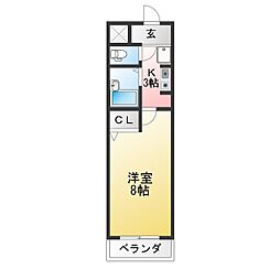 第3鈴木ビル 1Kの間取図画像