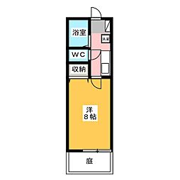 サニープレイス 1Kの間取図画像