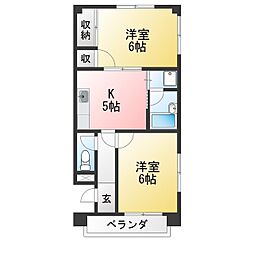 第8近藤ビル 2Kの間取図画像