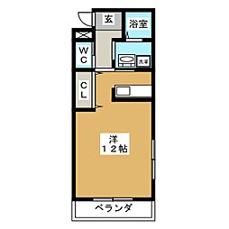 ブランドール ワンルームの間取図画像