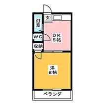 コーポ知多  ｜ 愛知県北名古屋市鹿田神明附（賃貸マンション1DK・2階・25.92㎡） その2