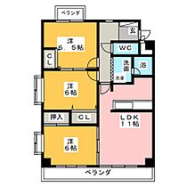 クレアール三幸  ｜ 愛知県北名古屋市徳重小崎（賃貸マンション3LDK・3階・67.44㎡） その2