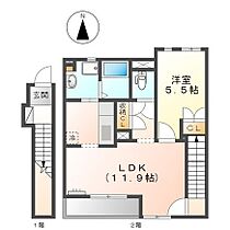 シャトー・シャルマンII  ｜ 愛知県北名古屋市西之保青野東（賃貸アパート1LDK・2階・42.75㎡） その2