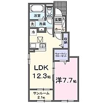 Ｐｒｏｓ．Ｋ 103 ｜ 愛知県北名古屋市野崎城屋敷16番地（賃貸アパート1LDK・1階・50.14㎡） その2