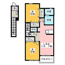 カルムメゾンI  ｜ 愛知県北名古屋市久地野牧野（賃貸アパート2LDK・2階・58.48㎡） その2