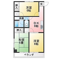 なごやセントポリア 3DKの間取図画像