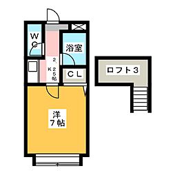 ライフステージＳＯＧＯ 2階1Kの間取り
