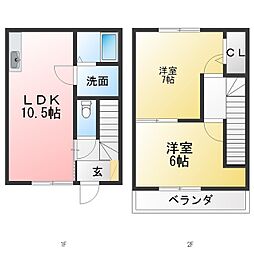 プローグ 2LDKの間取図画像