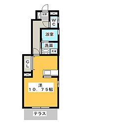 ヴォーン ワンルームの間取図画像