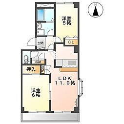 ウィン・ベル1 2LDKの間取図画像