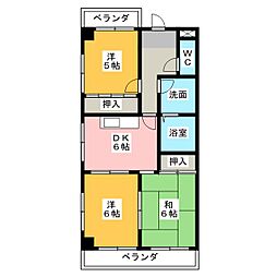 グリーン立石 3DKの間取図画像