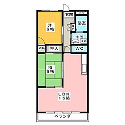 ドミール栄 2LDKの間取図画像