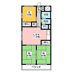メゾンしかた 3LDKの間取図画像
