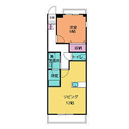 WOODS.148 1LDKの間取図画像