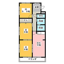 地蔵マンション 3DKの間取図画像