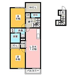 リーブルREN 2LDKの間取図画像