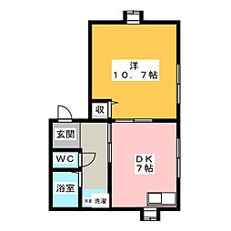 ベルウッドハイム3 1DKの間取図画像