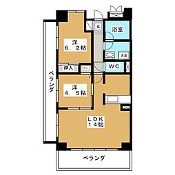 Tmビル 2LDKの間取図画像