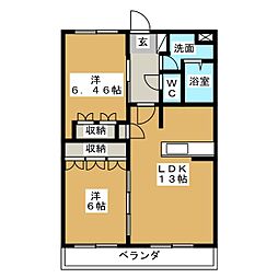 グリスィーヌ 2LDKの間取図画像