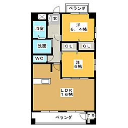 LifeCourt 2LDKの間取図画像