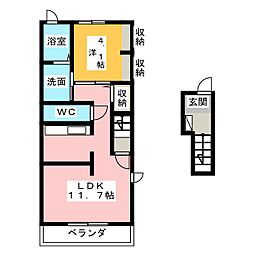 パークメゾン華6 1LDKの間取図画像