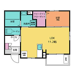 ロリエ2 1LDKの間取図画像