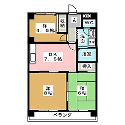 セレクト24 3DKの間取図画像