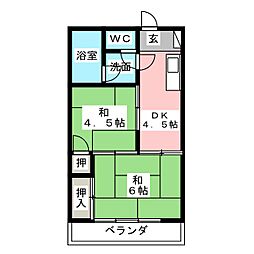 日光マンション 2Kの間取図画像