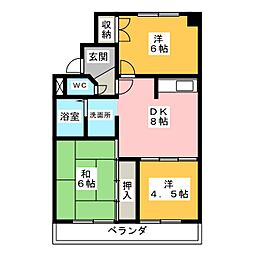 ハートランドビル 3DKの間取図画像