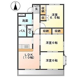 ヴァン・ヴェール五明B 3LDKの間取図画像