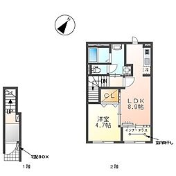 ラ・クレアージュ 1LDKの間取図画像