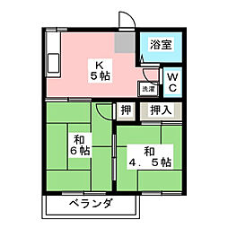コーポ北気開 2Kの間取図画像