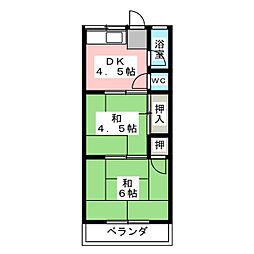 ネオハイツ 2DKの間取図画像