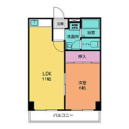 FUJIX1 1LDKの間取図画像