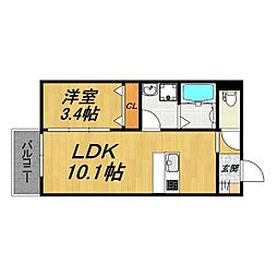 LECOCON 弥富IV 1LDKの間取図画像