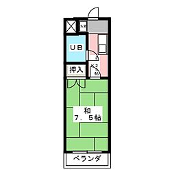 大嶽弥富マンション 1Kの間取図画像