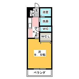 ウェルコート1 1Kの間取図画像