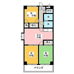 ファミーユ 3DKの間取図画像