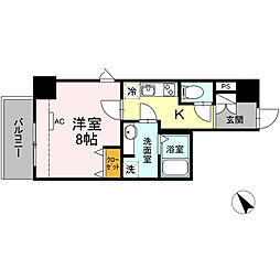メゾン　ド　ミュシャ 5階1Kの間取り