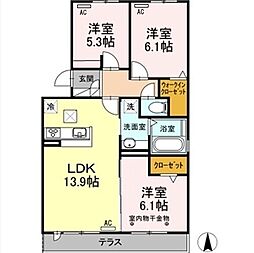 プレミアージュ 3LDKの間取図画像