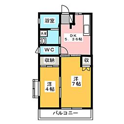 Ripple 2DKの間取図画像