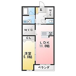 グランスタジオ安西 1LDKの間取図画像